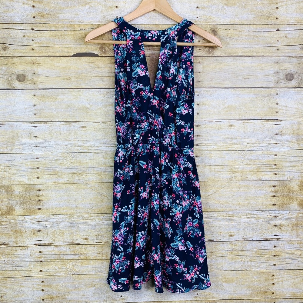 Lush Mini Dress Floral Navy Mulitcolor XS - Picture 2 of 5